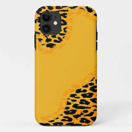 Retro-Gelb und Schwarz-Leopard Case-Mate iPhone Hülle (Rückseite)