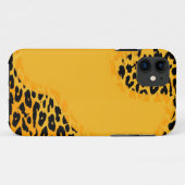 Retro-Gelb und Schwarz-Leopard Case-Mate iPhone Hülle (Rückseite (Horizontal))