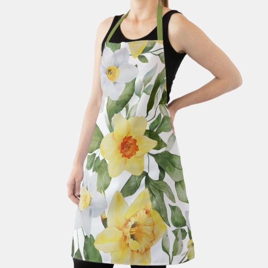 Retro Gelb und Weiß, floralfarbene Farbe Schürze (InSitu)