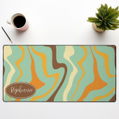 Retro-Gelbbraun-Marmorwirbel Schreibtischunterlage