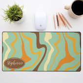 Retro-Gelbbraun-Marmorwirbel Schreibtischunterlage