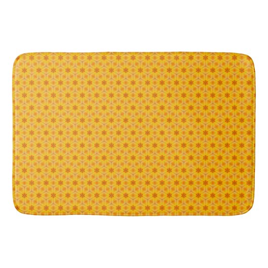 Retro Gelbe Blume Power Badematte (Vorderseite)