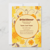 Retro-Gelbe Blumen-Brautparty Einladung (Vorderseite)