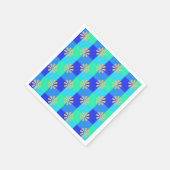 Retro Gelbe Blüten Karomuster Serviette (Ecke)