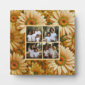 Retro gelbe Blütenblume 4 Fotoplatte (Vorderseite)