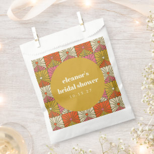 Retro Gelbe Dekoration Botanischer Brautparty Aufm Geschenktütchen