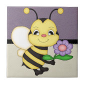 Retro gelbe Hummel-Biene Fliese (Vorderseite)