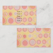 Retro gelbe Kreise Visitenkarte (Vorne/Hinten)