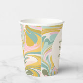 Retro-Gelbe Pastete Abstraktes benutzerdefiniertes Pappbecher (Rechts)