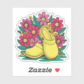 Retro-Gelbe Pflegekleidung mit Blume Aufkleber (Blatt)