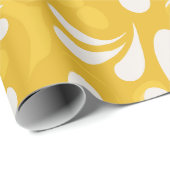 Retro Gelbe Senf Pop Creme Abstrakte Muster Geschenkpapier (Rolleneckpunkt)