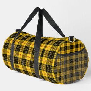 Retro-Gelber Karierter Basketballfußball Duffle Bag