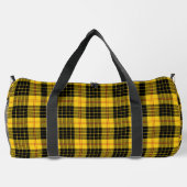 Retro-Gelber Karierter Basketballfußball Duffle Bag (Rückseite)