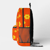 Retro-Gelbes Daisy-Vintages Blumenmuster Bedruckter Rucksack (Rechts)