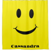 Retro Gelbes glückliches Gesicht lächelnd Duschvorhang (Vorderseite)