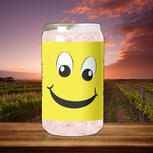 Retro-Gelbes Happy-Gesicht mit Lächeln Monogramm-N Dosenglas