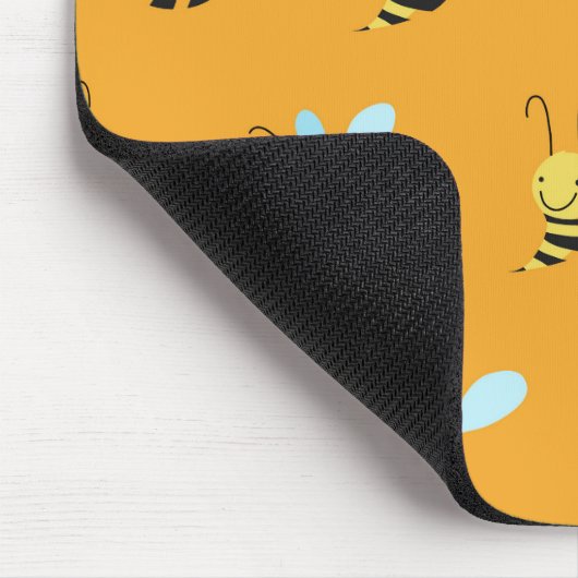 Retro gelbes Hummel-Bienen-Muster Mousepad (Ecke)