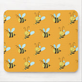 Retro gelbes Hummel-Bienen-Muster Mousepad (Vorne)
