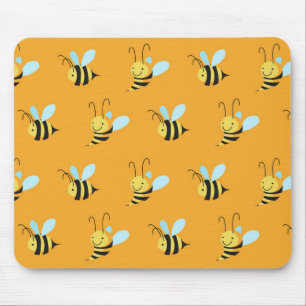 Retro gelbes Hummel-Bienen-Muster Mousepad