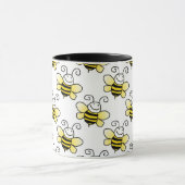 Retro gelbes Hummel-Bienen-Muster Tasse (Zentrum)