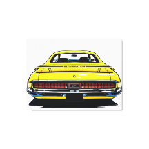 Retro-gelbes Muscle-Car, Illustration im Pop-Art-S