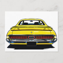 Retro-gelbes Muscle-Car, Illustration im Pop-Art-S