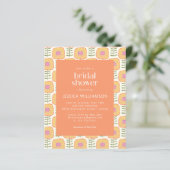 Retro-Gelbes Orange-Blume-Brautparty (Stehend Vorderseite)