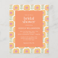 Retro-Gelbes Orange-Blume-Brautparty