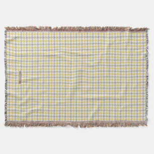 Retro-gelbes und graues Houndstooth-Karo-Muster Decke