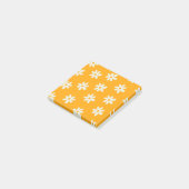 Retro Gelbes weißes Blumenmuster Einfaches Muster  Post-it Klebezettel (angewinkelt)