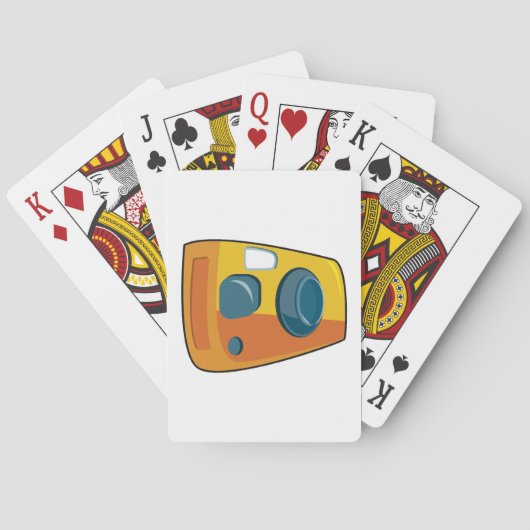 Retro-Gelbfarbene Kompaktkamera Spielkarten (Rückseite)