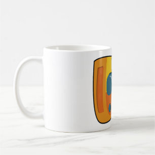 Retro-Gelbfarbene Point-and-Shoot-Filmkamera Kaffeetasse