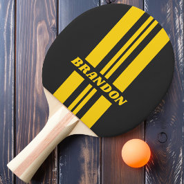 Retro-Gelbjacke Doppelte Kundgebung Streifen mit N Tischtennis Schläger