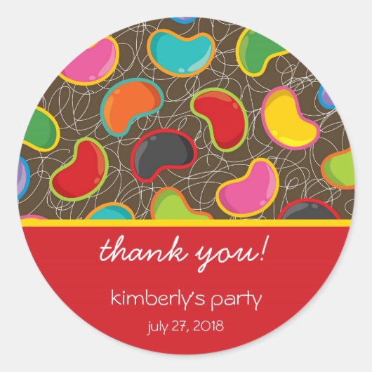 Retro Geleebonbon-Pop-süße Süßigkeits-wunderlicher Runder Aufkleber (Vorderseite)