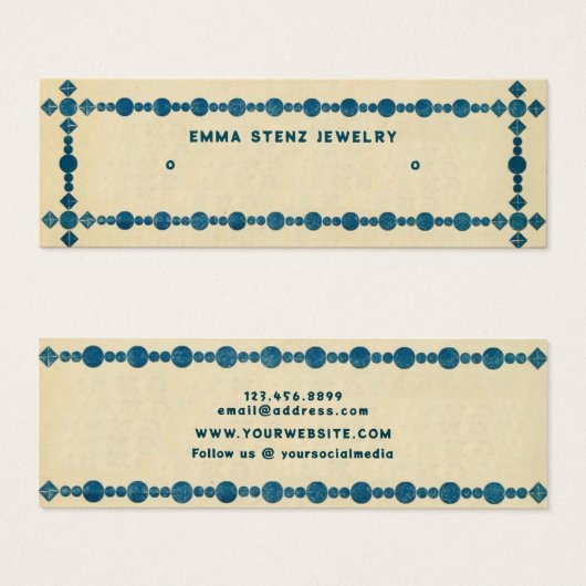 Retro Gem Border ・ Earring Hoops Stuck Display Car (Vorne & Hinten)