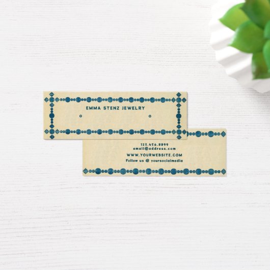 Retro Gem Border ・ Earring Hoops Stuck Display Car (Schreibtisch)