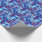 Retro gemischtes Weihnachten Patchwork Geschenkpapier (Ecke)