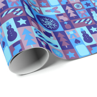 Retro gemischtes Weihnachten Patchwork Geschenkpapier
