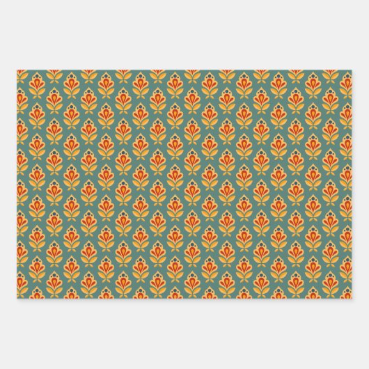 Retro-Gemusterte Wrapp-Druck Mitte des Jahrhundert Geschenkpapier Set (Vorderseite)