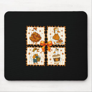Retro Gemütliche Gans Kürbis Herbst Thanksgiving Mousepad