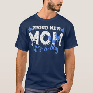Retro Gender Reveal Proud Junge Mutter Es ist ein  T-Shirt