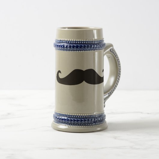 Retro gentelman Schnurrbart-Hipster-Bier Stein Bierglas (VorderseiteRechts)