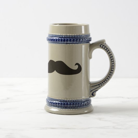 Retro gentelman Schnurrbart-Hipster-Bier Stein Bierglas (Rechts)