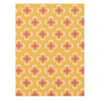 Retro Geo 70er Jahre Groovy Blumen auf Bernstein Tischdecke