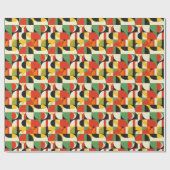Retro Geometric 2D Pattern - Fett Mitte Jahrhunder Geschenkpapier (Flach)