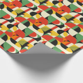 Retro Geometric 2D Pattern - Fett Mitte Jahrhunder Geschenkpapier (Ecke)