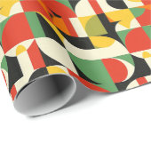 Retro Geometric 2D Pattern - Fett Mitte Jahrhunder Geschenkpapier (Rolleneckpunkt)