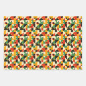 Retro Geometric 2D Pattern - Fett Mitte Jahrhunder Geschenkpapier Set (Vorderseite 3)