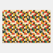 Retro Geometric 2D Pattern - Fett Mitte Jahrhunder Geschenkpapier Set (Vorderseite 2)