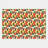 Retro Geometric 2D Pattern - Fett Mitte Jahrhunder Geschenkpapier Set (Vorderseite)